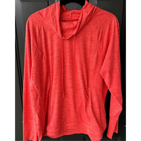 Tommy Bahama IslandZone Funnelneck Drawstring Athletic Top, Coral Pink, Size L - Picture 1 of 5